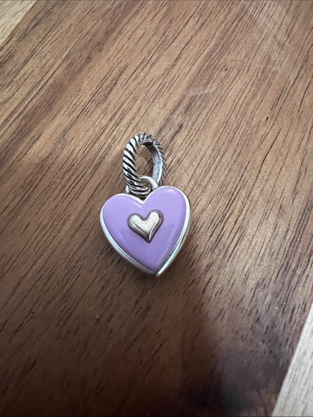 Brighton Purple Heart Charm Pendant with Silver Accent